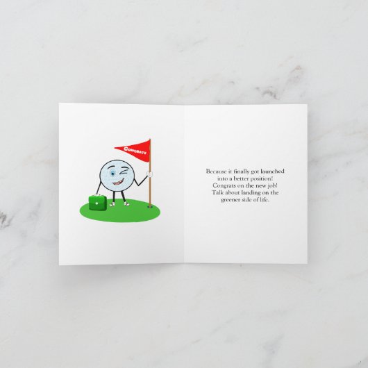 Nieuwe baan Humor fluiten golfbal Gefeliciteerd Kaart (Binnen)