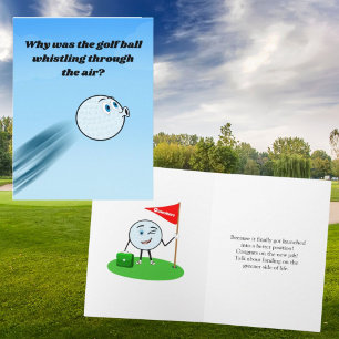 Nieuwe Baan Humor Fluitende Golfbal Felicitaties Kaart