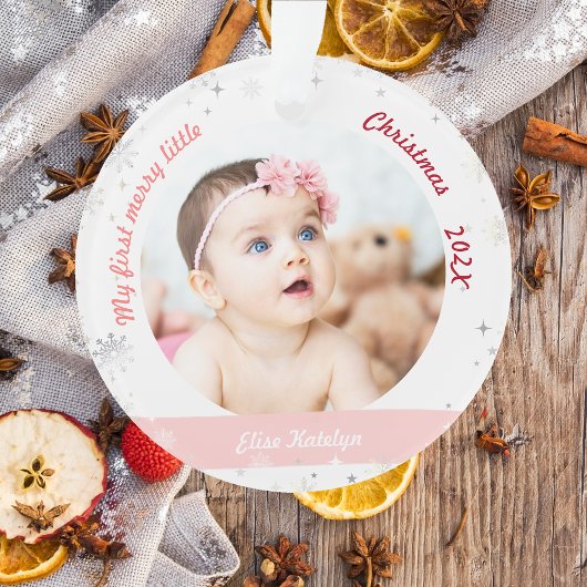 Nieuwe baby 2 Foto's Mijn eerste prettige kerstfee Ornament