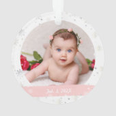 Nieuwe baby 2 Foto's Mijn eerste prettige kerstfee Ornament (achterkant)