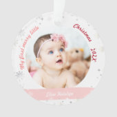 Nieuwe baby 2 Foto's Mijn eerste prettige kerstfee Ornament (voorkant)