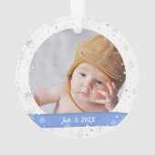 Nieuwe baby 2 Foto's Mijn eerste prettige kerstfee Ornament (achterkant)