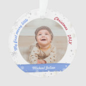 Nieuwe baby 2 Foto's Mijn eerste prettige kerstfee Ornament (voorkant)