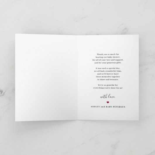 Nieuwe baby 3 fotocollage elegant dank u kaart (Binnen)