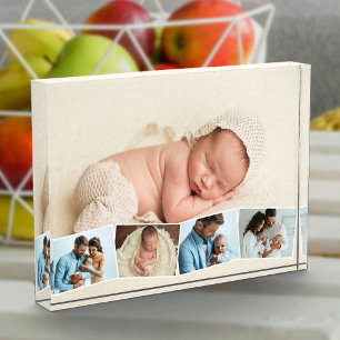 Nieuwe baby 5 Foto Collage Zigzag Foto Strip