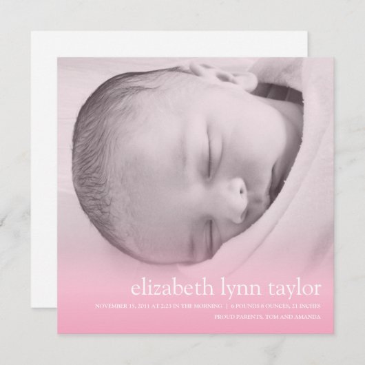 Nieuwe baby aankondiging (Voorkant / Achterkant)