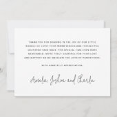 Nieuwe baby aankondiging 3 foto dank u kaart (Achterkant)