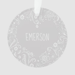 Nieuwe baby aankondiging Floral Tijdloze aandenken Ornament