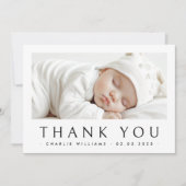 Nieuwe baby aankondiging foto dank u kaart (Voorkant)