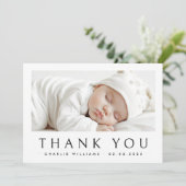 Nieuwe baby aankondiging foto dank u kaart (Staand voorkant)