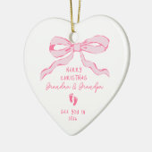 Nieuwe Baby Aankondiging Kerstmis Keramisch Ornament (Links)