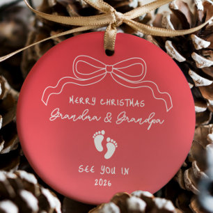 Nieuwe Baby Aankondiging Kerstmis Keramisch Ornament