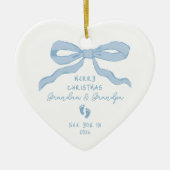 Nieuwe Baby Aankondiging Kerstmis Keramisch Ornament (Voorkant)