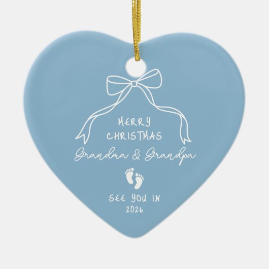 Nieuwe Baby Aankondiging Kerstmis Keramisch Ornament (Voorkant)