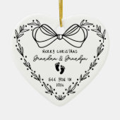 Nieuwe Baby Aankondiging Kerstmis Keramisch Ornament (Voorkant)