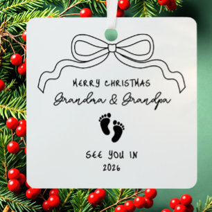 Nieuwe Baby Aankondiging Kerstmis Metalen Ornament