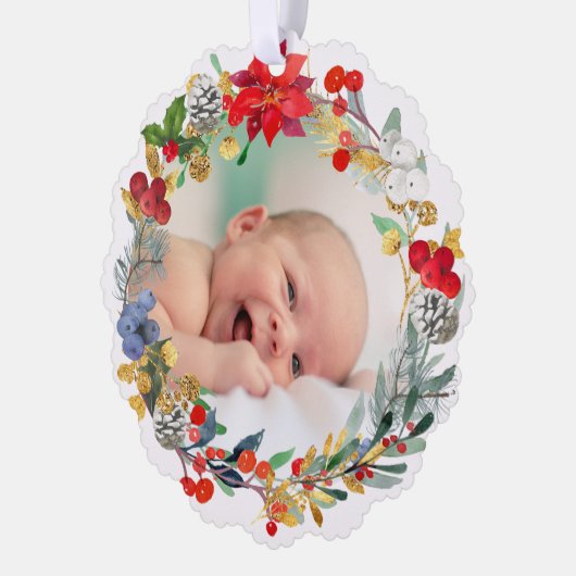 nieuwe baby aankondiging Vrolijk kerstfeest (Links)