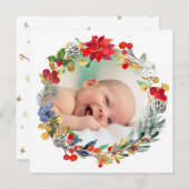 nieuwe baby aankondiging Vrolijk kerstfeest (Voorkant / Achterkant)