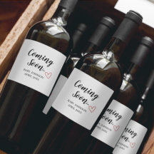 Nieuwe Baby Aankondiging Wijnlabel