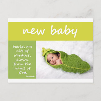 Nieuwe baby aankondigingskaart