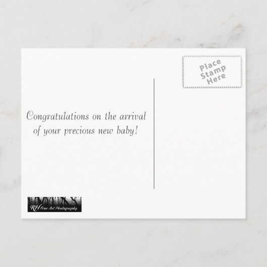 Nieuwe baby aankondigingskaart (Achterkant)