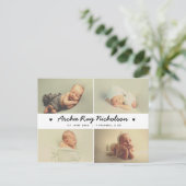 nieuwe baby aankondigingskaarten - schattig briefkaart (Staand voorkant)