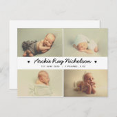 nieuwe baby aankondigingskaarten - schattig briefkaart (Voorkant / Achterkant)