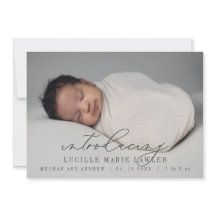 Nieuwe baby Announcement Introductie Manuscript