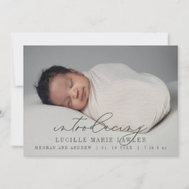 Nieuwe baby Announcement Introductie Manuscript Aankondiging