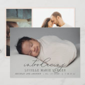 Nieuwe baby Announcement Introductie Manuscript Aankondiging (Voorkant / Achterkant)