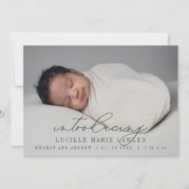 Nieuwe baby Announcement Introductie Manuscript Aankondiging