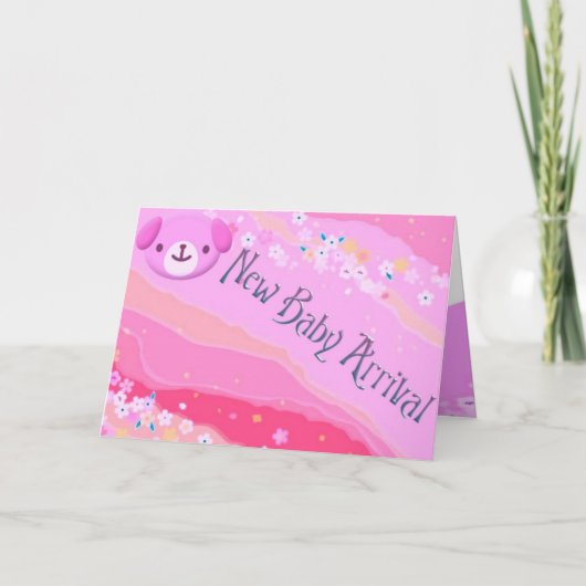 Nieuwe Baby Arrival Card Aankondiging (Voorkant)