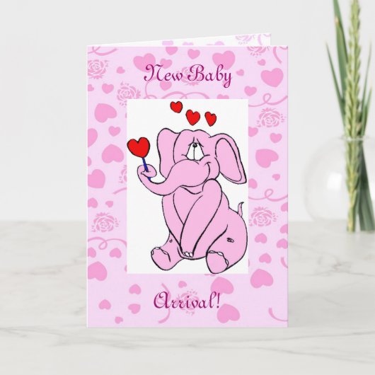 Nieuwe Baby Arrival Card Aankondiging (Voorkant)