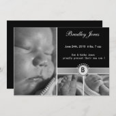 Nieuwe Baby Arrival Card Aankondiging (Voorkant / Achterkant)