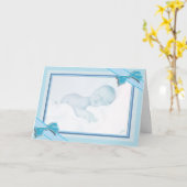 Nieuwe baby, baby jongen gefeliciteerd kaart (Gele Bloem)