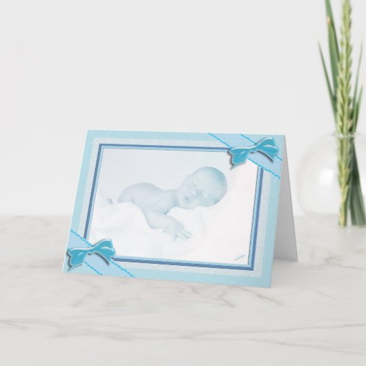Nieuwe baby, baby jongen gefeliciteerd kaart (Voorkant)