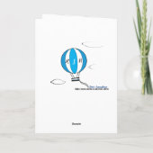 Nieuwe baby-baby met heteluchtballon kaart (Achterkant)