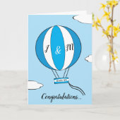 Nieuwe baby-baby met heteluchtballon kaart (Gele Bloem)