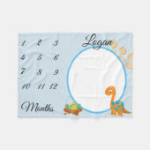 Nieuwe Baby Baby Milestone Dinosaur Keepsake Foto Fleece Deken (Voorkant (Horizontaal))