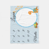 Nieuwe Baby Baby Milestone Dinosaur Keepsake Foto Fleece Deken (Voorkant)
