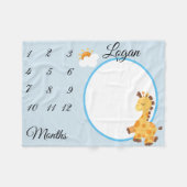 Nieuwe Baby Baby Milestone Giraffe Keepsake Foto Fleece Deken (Voorkant (Horizontaal))