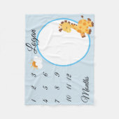 Nieuwe Baby Baby Milestone Giraffe Keepsake Foto Fleece Deken (Voorkant)