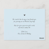 Nieuwe Baby bedankjes, geboortekaartjes Briefkaart (Achterkant)