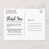 Nieuwe baby bedankt blauw aankondigingskaart (Achterkant)