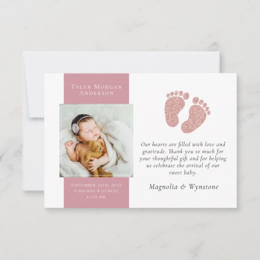 Nieuwe baby bedankt | Foto Glitter Feet (Voorkant)