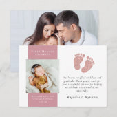 Nieuwe baby bedankt | Foto Glitter Feet (Voorkant / Achterkant)