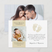 Nieuwe baby bedankt | Foto Gold Glitter Feet (Voorkant / Achterkant)