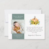 Nieuwe baby bedankt | Herfst Pumpkin Sunflower (Voorkant)