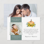 Nieuwe baby bedankt | Herfst Pumpkin Sunflower (Voorkant / Achterkant)