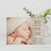 Nieuwe baby beste nieuwjaar ooit moderne vakantief kaart (Staand voorkant)